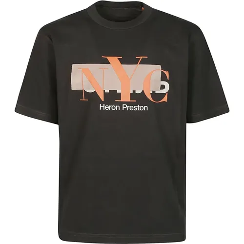 Schwarzes Orange NYC Zensiertes T-Shirt - Heron Preston - Modalova