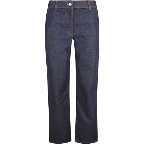 Blaue Straight Denim Jeans , Damen, Größe: W29 - Maison Kitsuné - Modalova