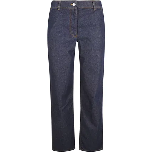 Blaue Straight Denim Jeans , Damen, Größe: W30 - Maison Kitsuné - Modalova