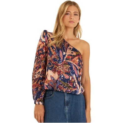 Asymmetrische bedruckte Bluse - Alma en Pena - Modalova