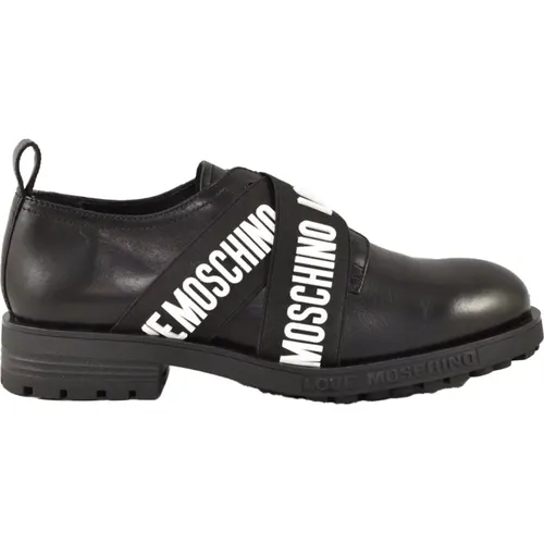 Leather Sneakers with Rubber Sole , female, Sizes: 4 UK, 5 UK, 2 UK - Love Moschino - Modalova