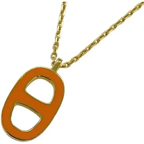 Pre-owned gold metal necklace , unisex, Sizes: ONE SIZE - Hermès Vintage - Modalova