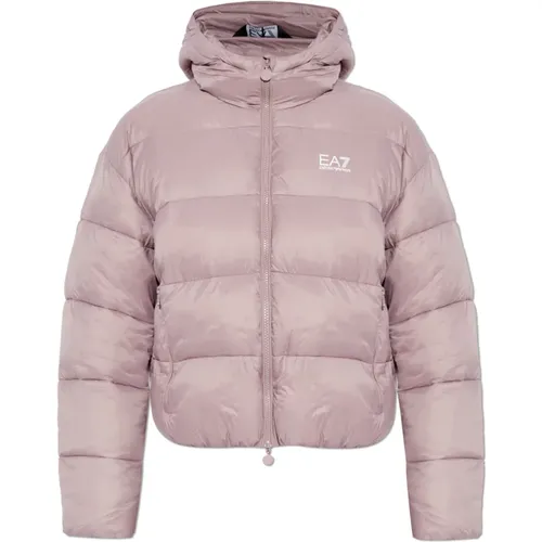 Gepolsterte Jacke mit Kapuze - Emporio Armani EA7 - Modalova