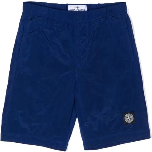 Hellblaue Shorts,Schwarze Shorts für Männer - Stone Island - Modalova