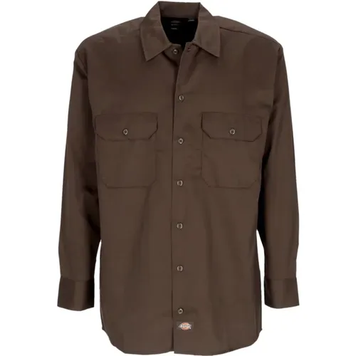 Long Sleeve Work Shirt Dark , male, Sizes: L, M, S, XL - Dickies - Modalova