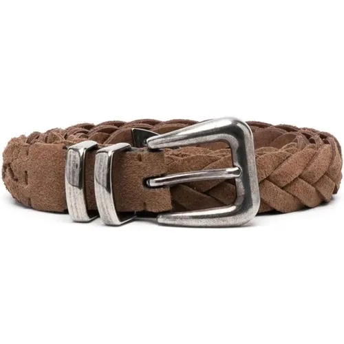 Luxurious Suede Belt , male, Sizes: 100 CM - BRUNELLO CUCINELLI - Modalova