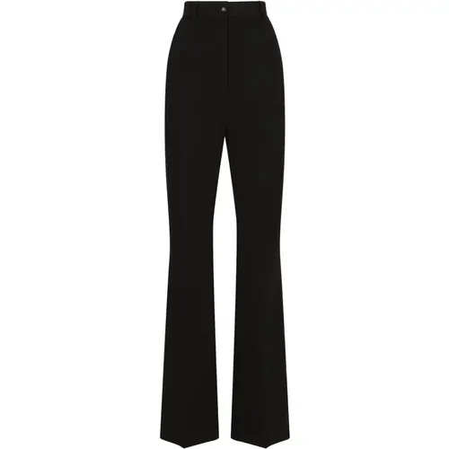 Flared Rib Pants , female, Sizes: S, 2XS, M, L, XL - Dolce & Gabbana - Modalova