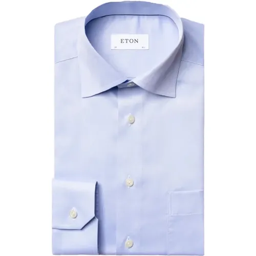 Blaues Super Slim Formelles Hemd , Herren, Größe: M - Eton - Modalova