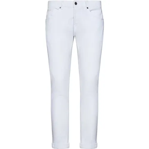 Weiße Skinny-Fit Jeans mit Logo-Plakette , Herren, Größe: W38 - Dondup - Modalova