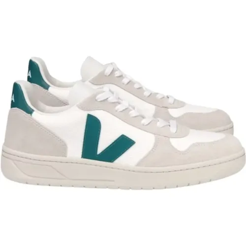 Vx0102796B weiße Mesh+beige grünes Logo Sneakers - Veja - Modalova