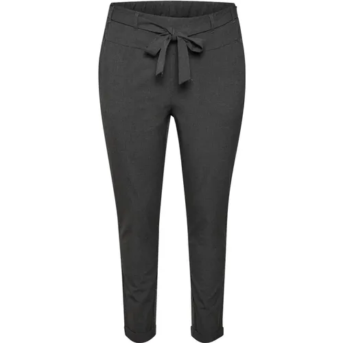 Elastische Taille Gürtelhose Dunkelgrau , Damen, Größe: 2XL - Kaffe Curve - Modalova