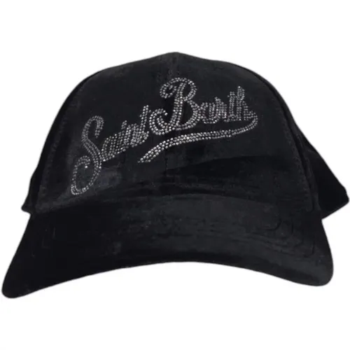 Velvet Baseball Cap with Rhinestone Embroidery , female, Sizes: ONE SIZE - MC2 Saint Barth - Modalova