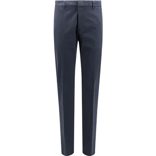 Trousers with Button and Zip , male, Sizes: L, S - Ermenegildo Zegna - Modalova