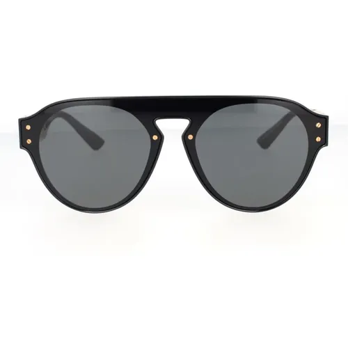 Phantos Style Sunglasses with Golden Metal Detail , unisex, Sizes: 44 MM - Versace - Modalova