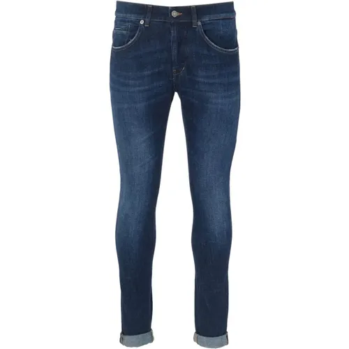 Skinny Jeans in Gewaschenem Blauem Denim , Herren, Größe: W31 - Dondup - Modalova