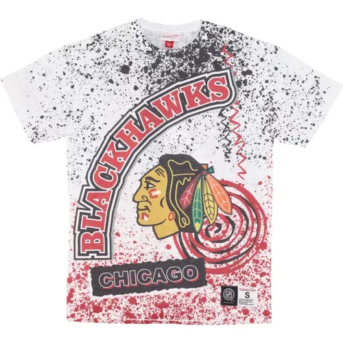 Chicago Blackhawks NHL Team Tee , male, Sizes: M, L, XL, S - Mitchell & Ness - Modalova