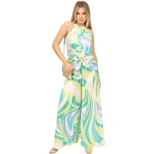 Floral Jumpsuit Dress , female, Sizes: L - Fracomina - Modalova