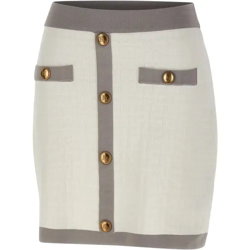 White Skirts , female, Sizes: L, XS, M, S - Elisabetta Franchi - Modalova