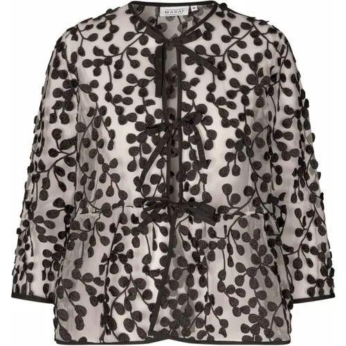 Elegant Jacket with Mesh Details , female, Sizes: S, M, XS, 2XL - Masai - Modalova
