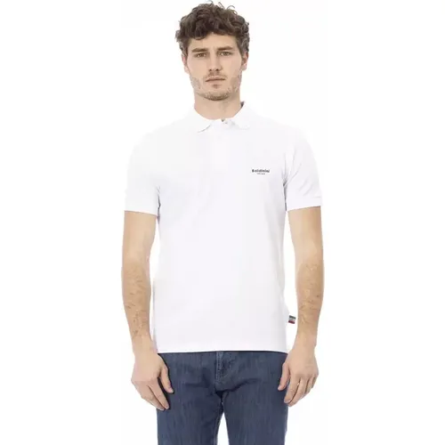 Weißes Baumwoll-Poloshirt Trendige Stickerei , Herren, Größe: 2XL - Baldinini - Modalova