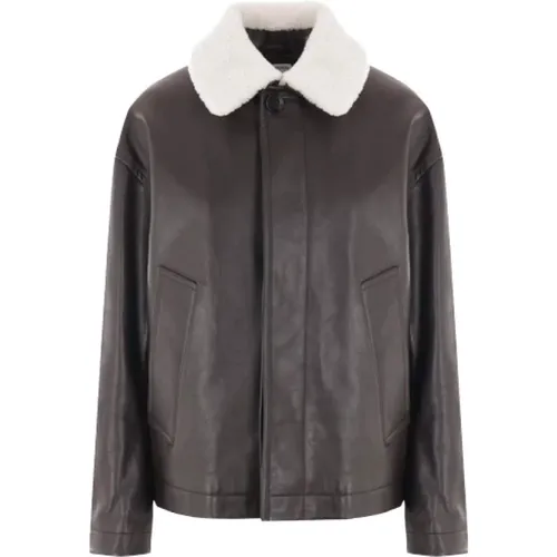 Dark Shearling Collar Jacket , female, Sizes: 2XS - Bottega Veneta - Modalova