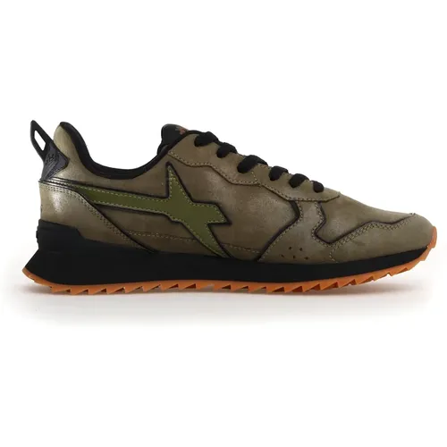 Grüne Sneakers mit Wildleder Einsätzen , Herren, Größe: 42 EU - W6YZ - Modalova