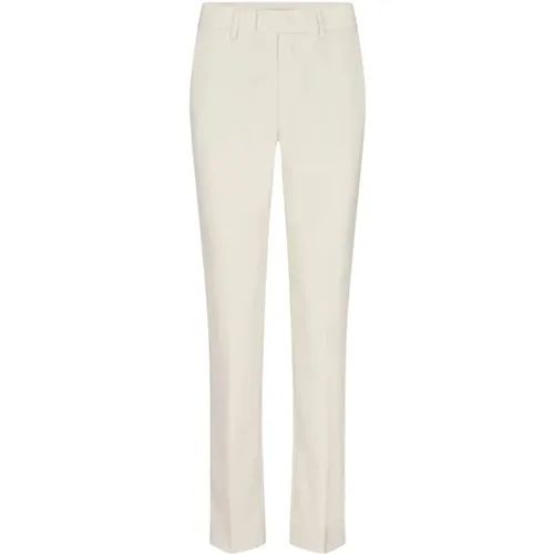 Elegant Slim-Fit Trousers in Ecru , female, Sizes: 2XL, S, XL, L, 2XS, XS - MOS MOSH - Modalova