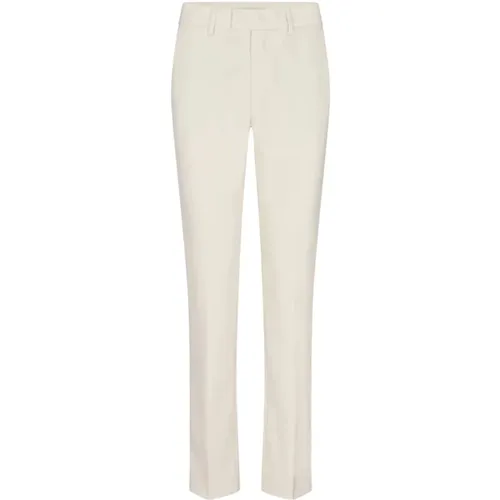 Elegant Slim-Fit Trousers in Ecru , female, Sizes: 2XL, XL, 2XS - MOS MOSH - Modalova