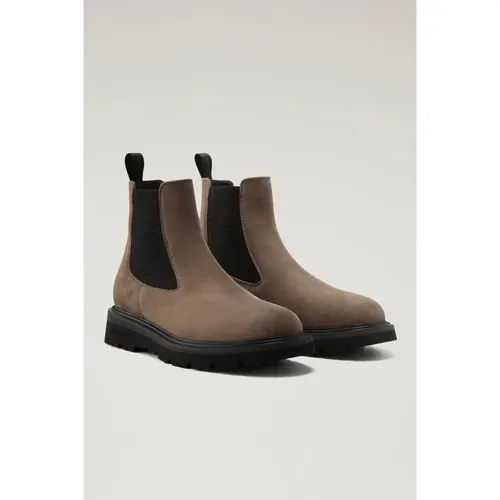New City Taupe Chelsea Boots , male, Sizes: 9 UK, 7 UK, 11 UK, 10 UK - Woolrich - Modalova