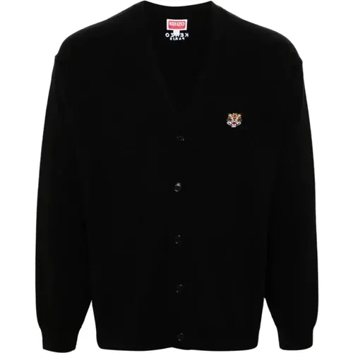 Embroidered Logo Buttoned Cardigan , male, Sizes: M, L - Kenzo - Modalova