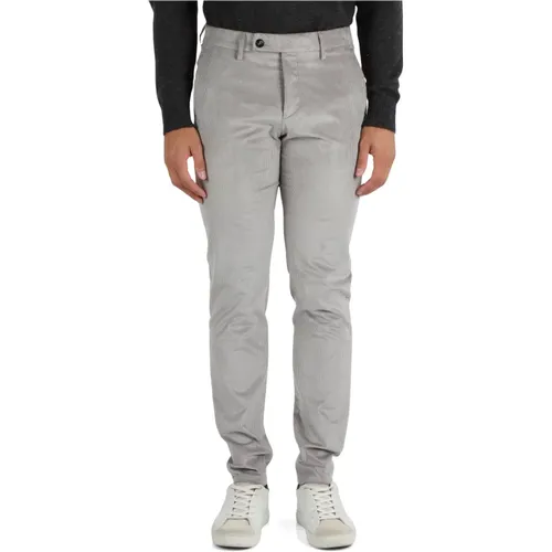 Gerippte Samt-Slim-Fit-Hose - Michael Coal - Modalova