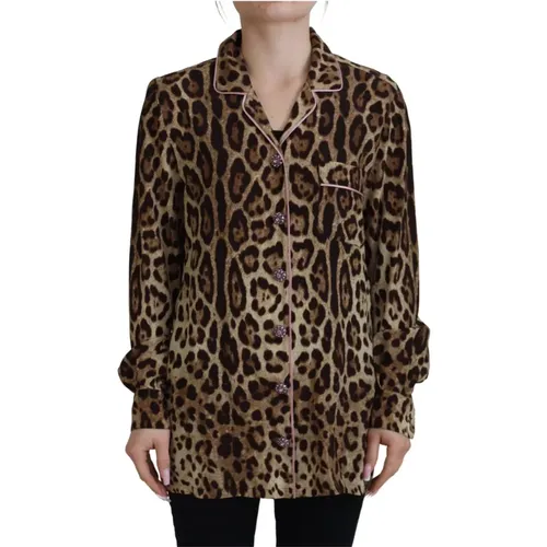 Leopardenmuster Langarmbluse - Dolce & Gabbana - Modalova