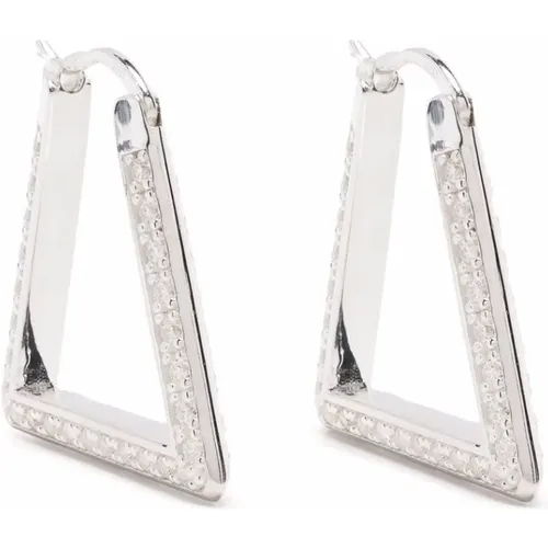 Silberne Zirkonia Diamant Ohrringe , Damen, Größe: ONE Size - Bottega Veneta - Modalova