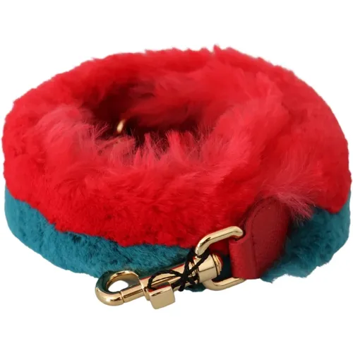 Rot Blauer Kaninchenfell Leder Schulterriemen - Dolce & Gabbana - Modalova