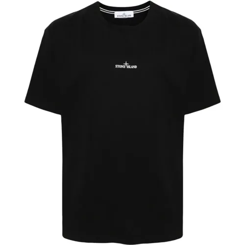 Branded Cotton T-Shirt in , male, Sizes: 2XL, XL, L - Stone Island - Modalova