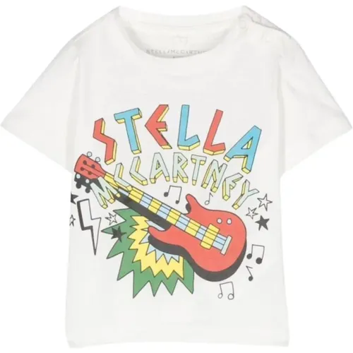 Kinder Gitarrenprint T-Shirt in Weiß - Stella Mccartney - Modalova