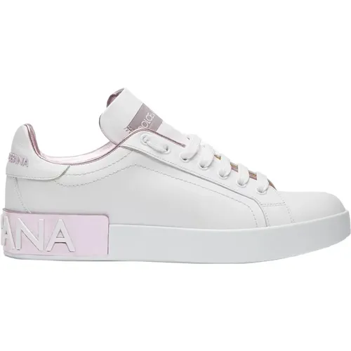 Portofino Logo Sneakers Pink , female, Sizes: 3 UK, 7 UK, 6 UK - Dolce & Gabbana - Modalova