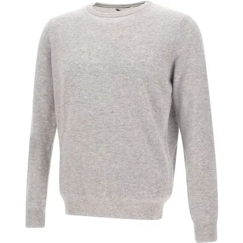 Cashmere Sweater Grey Crew Neck , male, Sizes: L, M, XL, 4XL, 3XL, 2XL, 5XL - Kangra - Modalova