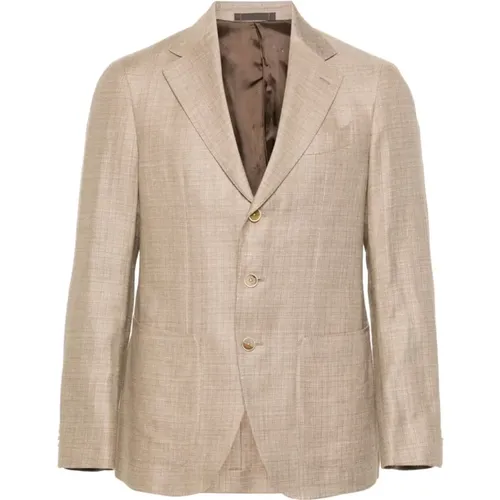 Wool and Linen Jacket , male, Sizes: 2XL, XL, L, M - Caruso - Modalova