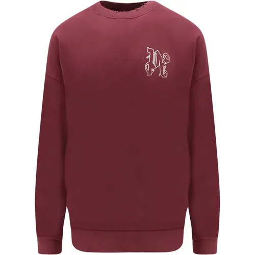 Roter Aw23 Bio-Baumwollpullover , Herren, Größe: S - Palm Angels - Modalova