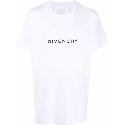 Weiße Baumwoll-Kurzarm-T-Shirt , Herren, Größe: M - Givenchy - Modalova
