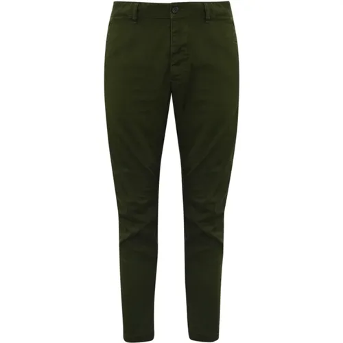 Schmale Baumwollhose Grün Militär , Herren, Größe: XS - Dsquared2 - Modalova