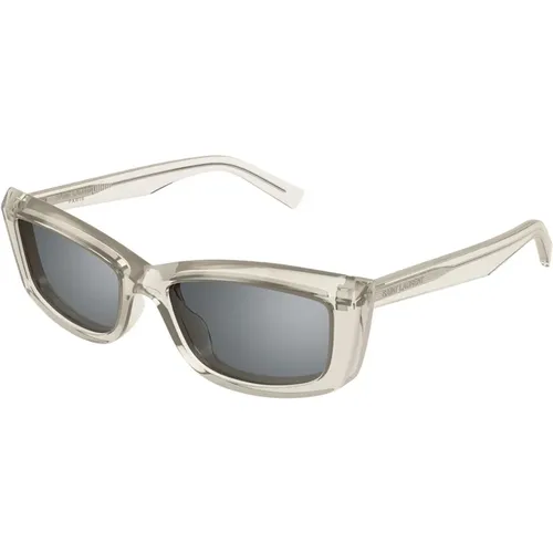 Chic Curved Cat-Eye Sunglasses , female, Sizes: 54 MM - Saint Laurent - Modalova