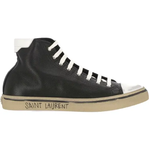 Schwarze Leder Sneakers Aw23 , Herren, Größe: 43 EU - Saint Laurent - Modalova