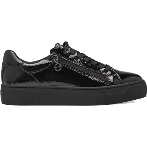 Patent Low Top Sneakers , female, Sizes: 4 UK, 7 UK, 6 UK, 5 UK, 8 UK - tamaris - Modalova