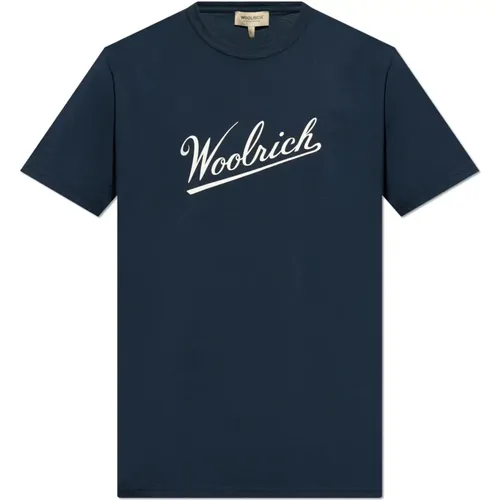 T-Shirt mit bedrucktem Logo - Woolrich - Modalova