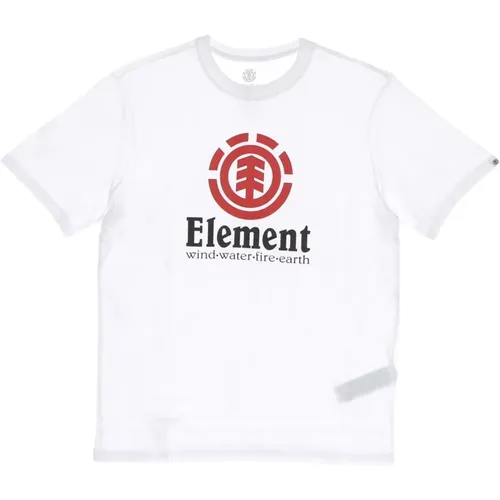 Weißes Herren Rundhals T-Shirt , Herren, Größe: XL - Element - Modalova