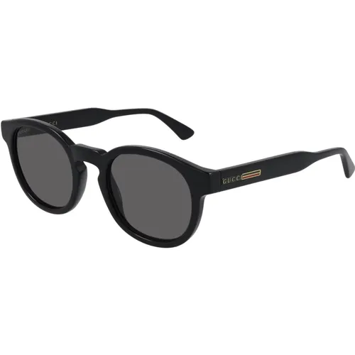 Schwarze/Graue Sonnenbrille , Herren, Größe: 49 MM - Gucci - Modalova