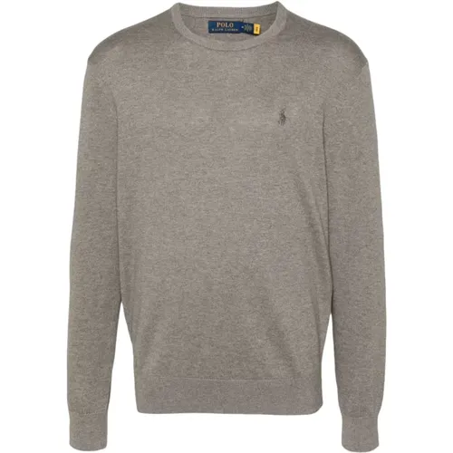 Casual Grey Cotton Cashmere Sweater , male, Sizes: XL, 2XL, L, M - Polo Ralph Lauren - Modalova