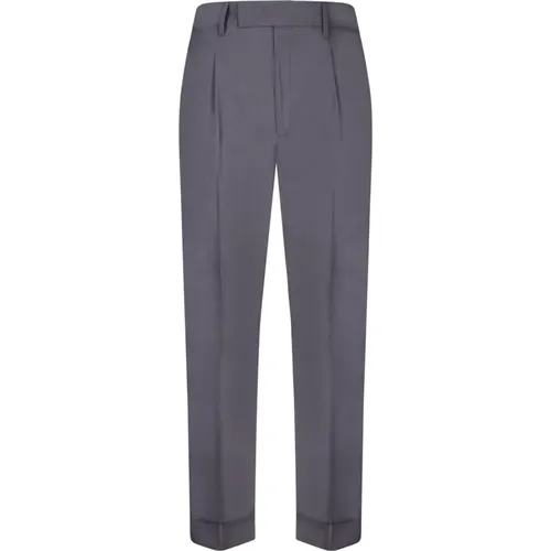 Grey Blend Cotton Straight Leg Trousers , male, Sizes: L - PT Torino - Modalova